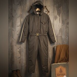 Vintage SPORTCHIEF Thermo-Bond Snowsuit One Piece Insulated Brown - Medium Mens
